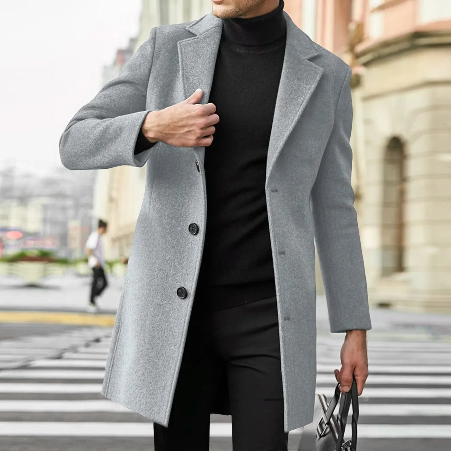 LAURENT MONACO | MANTEAU EN MELANGE DE LAINE POUR HOMMES
