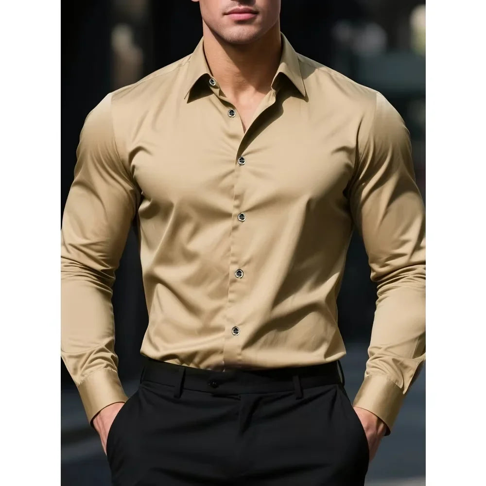 LAURENT MONACO | CHEMISE D'AFFAIRES À MANCHES LONGUES POUR HOMMES