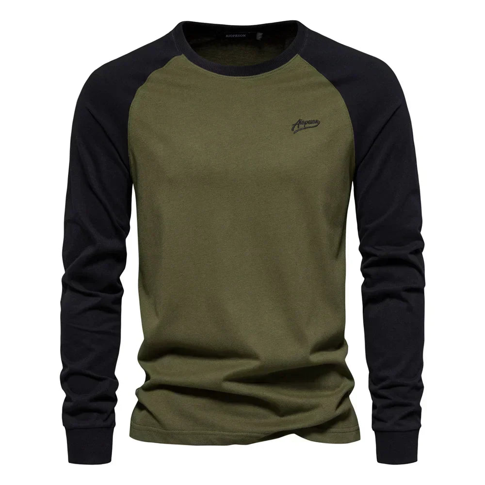 LAURENT MONACO | T-SHIRT CLASSIQUE RAGLAN À MANCHES LONGUES POUR HOMMES