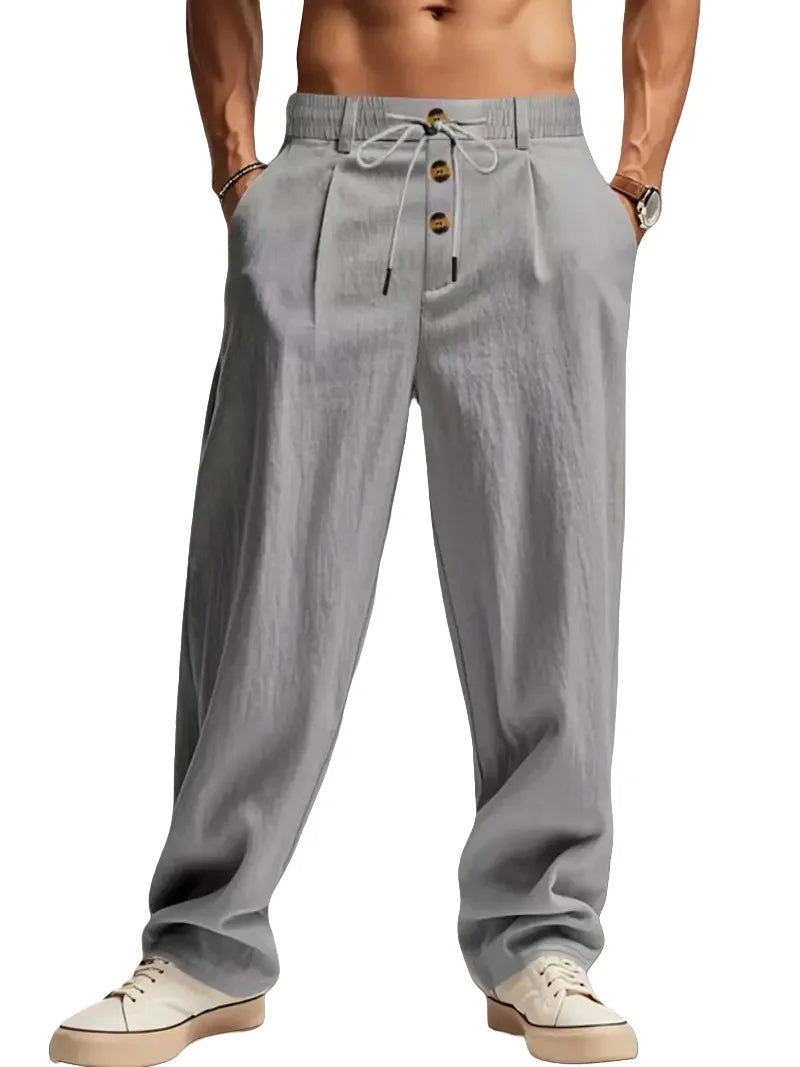 LAURENT MONACO | PANTALONS RELAXÉS EN LIN POUR HOMMES