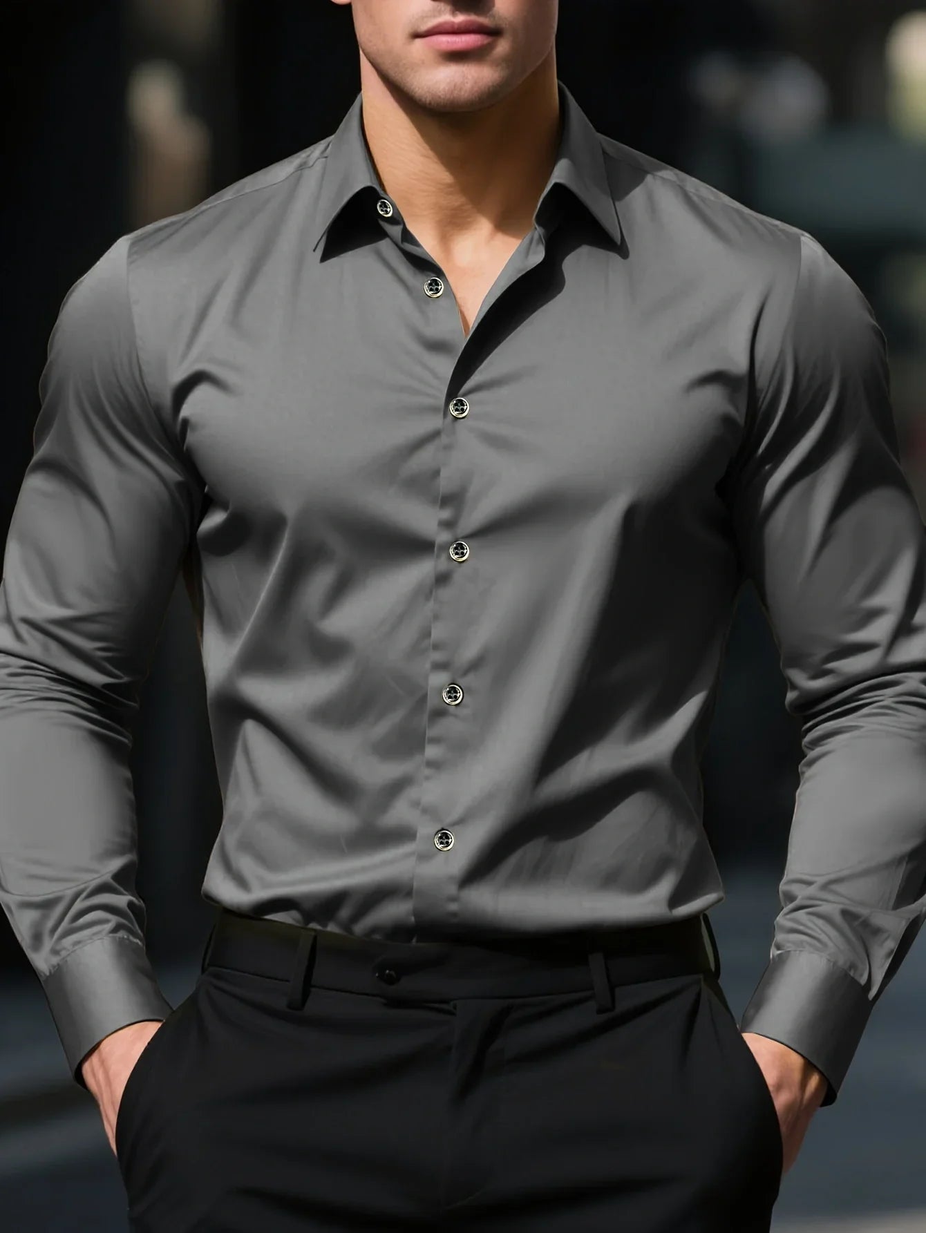 LAURENT MONACO | CHEMISE D'AFFAIRES À MANCHES LONGUES POUR HOMMES