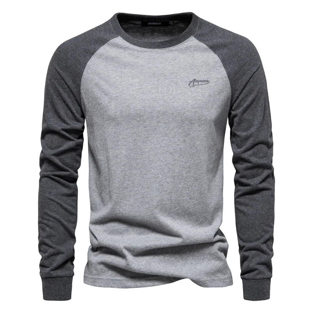 LAURENT MONACO | T-SHIRT CLASSIQUE RAGLAN À MANCHES LONGUES POUR HOMMES