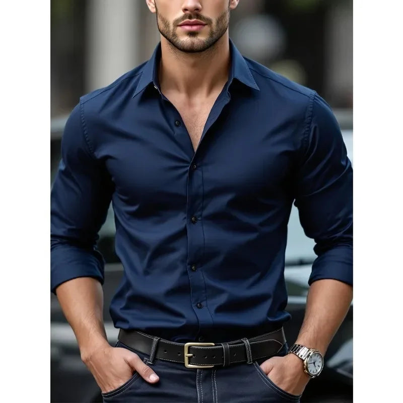 LAURENT MONACO | CHEMISE D'AFFAIRES À MANCHES LONGUES POUR HOMMES