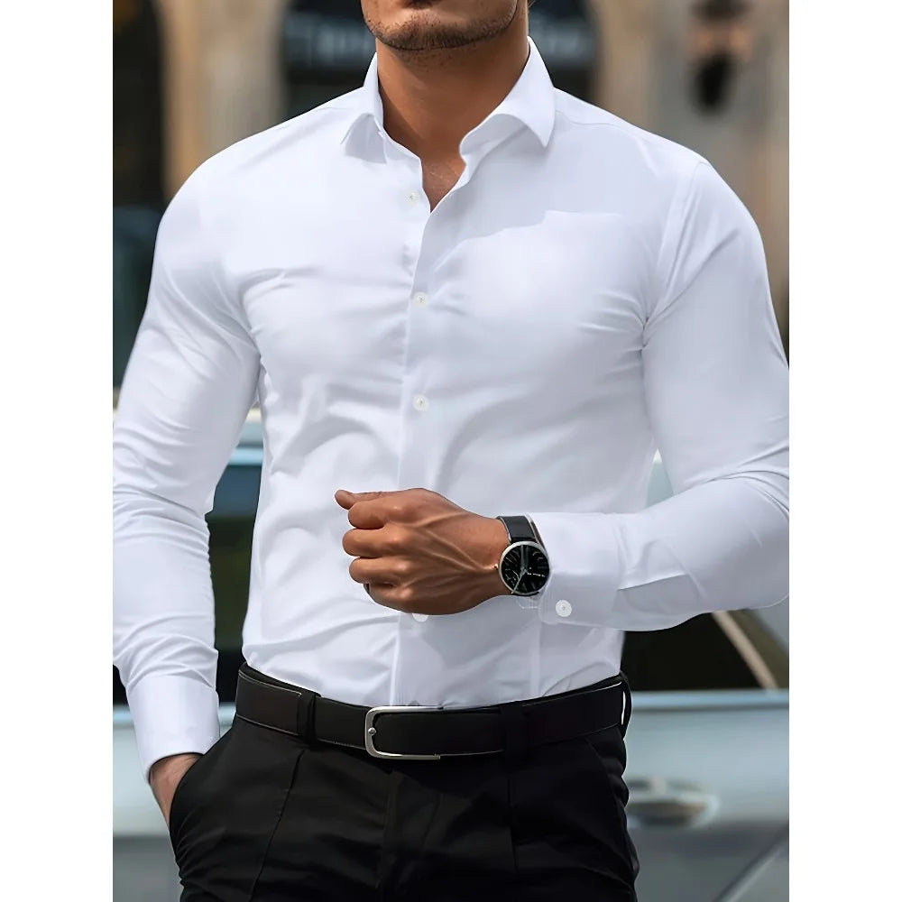 LAURENT MONACO | CHEMISE D'AFFAIRES À MANCHES LONGUES POUR HOMMES