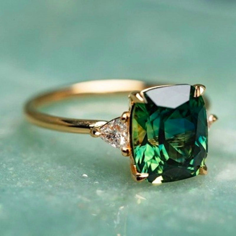 DELACROIX | BAGUE AVEC ZIRCON VERT EN OR