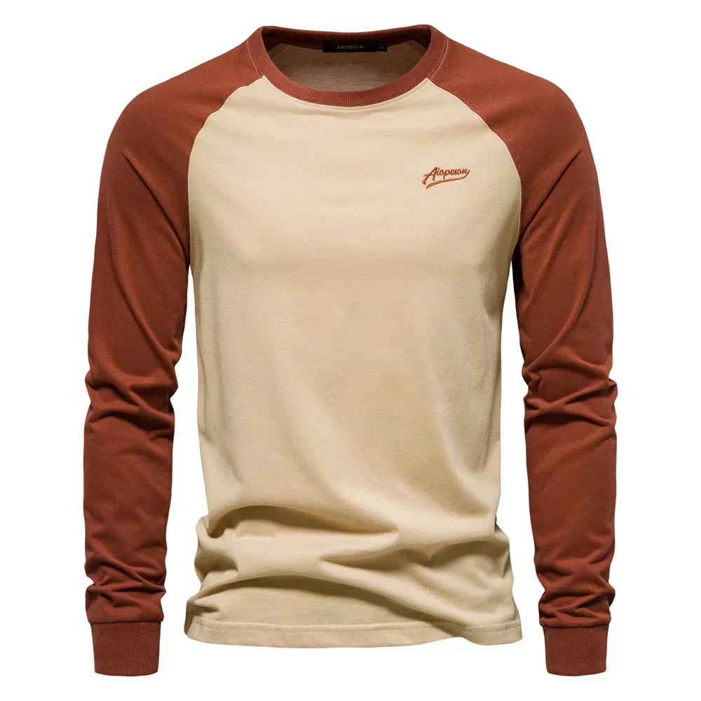 LAURENT MONACO | T-SHIRT CLASSIQUE RAGLAN À MANCHES LONGUES POUR HOMMES