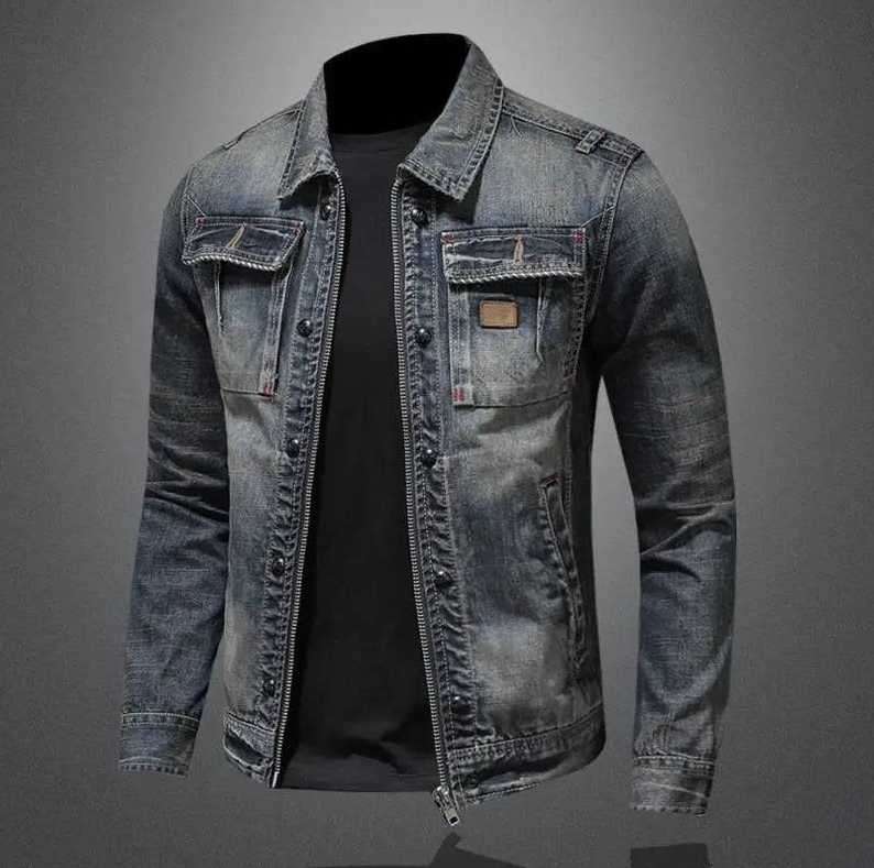 LAURENT MONACO | VESTE EN DENIM ZIPPÉE POUR HOMME