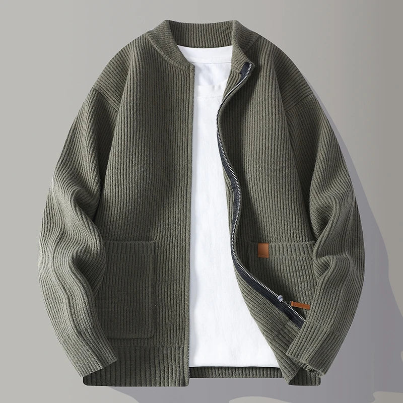 LAURENT MONACO | VESTE À ZIP RIBBÉE POUR HOMMES