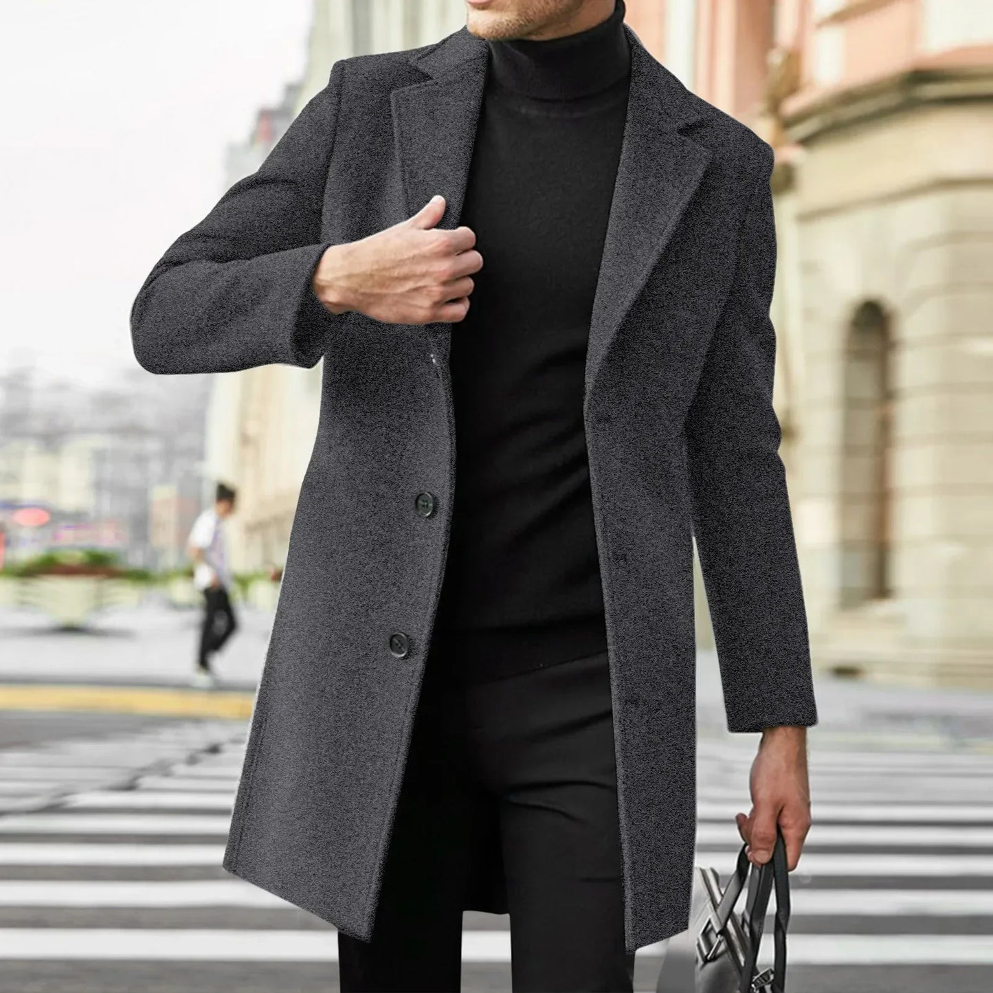 LAURENT MONACO | MANTEAU EN MELANGE DE LAINE POUR HOMMES