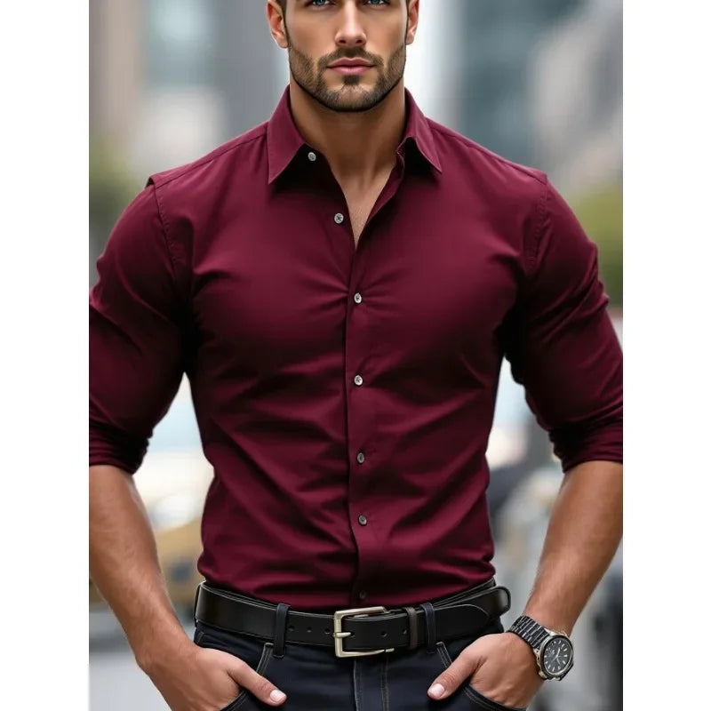 LAURENT MONACO | CHEMISE D'AFFAIRES À MANCHES LONGUES POUR HOMMES