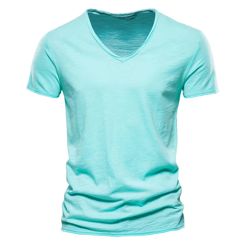 LAURENT MONACO | T-SHIRT COL V EN COTON POUR HOMME