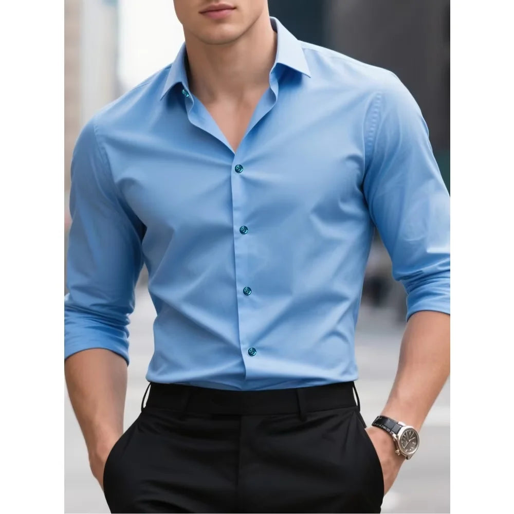 LAURENT MONACO | CHEMISE D'AFFAIRES À MANCHES LONGUES POUR HOMMES