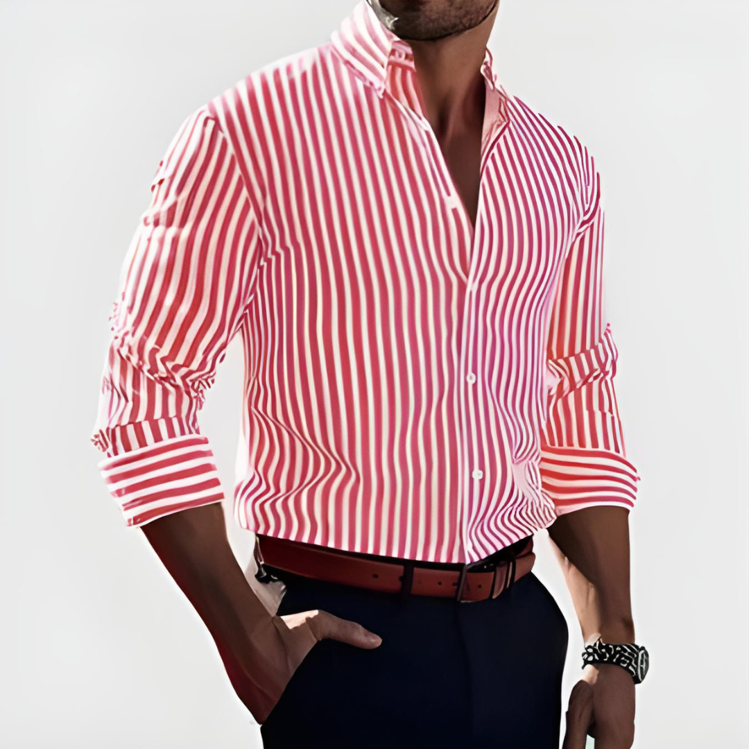 LAURENT MONACO | CHEMISE FORMELLE CLASSIQUE À RAYURES POUR HOMME