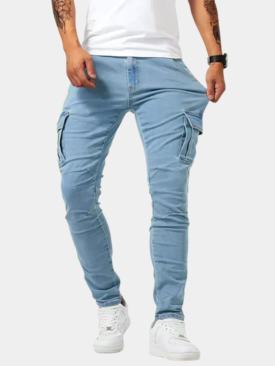 LAURENT MONACO | JEANS CARGO EN DENIM POUR HOMMES