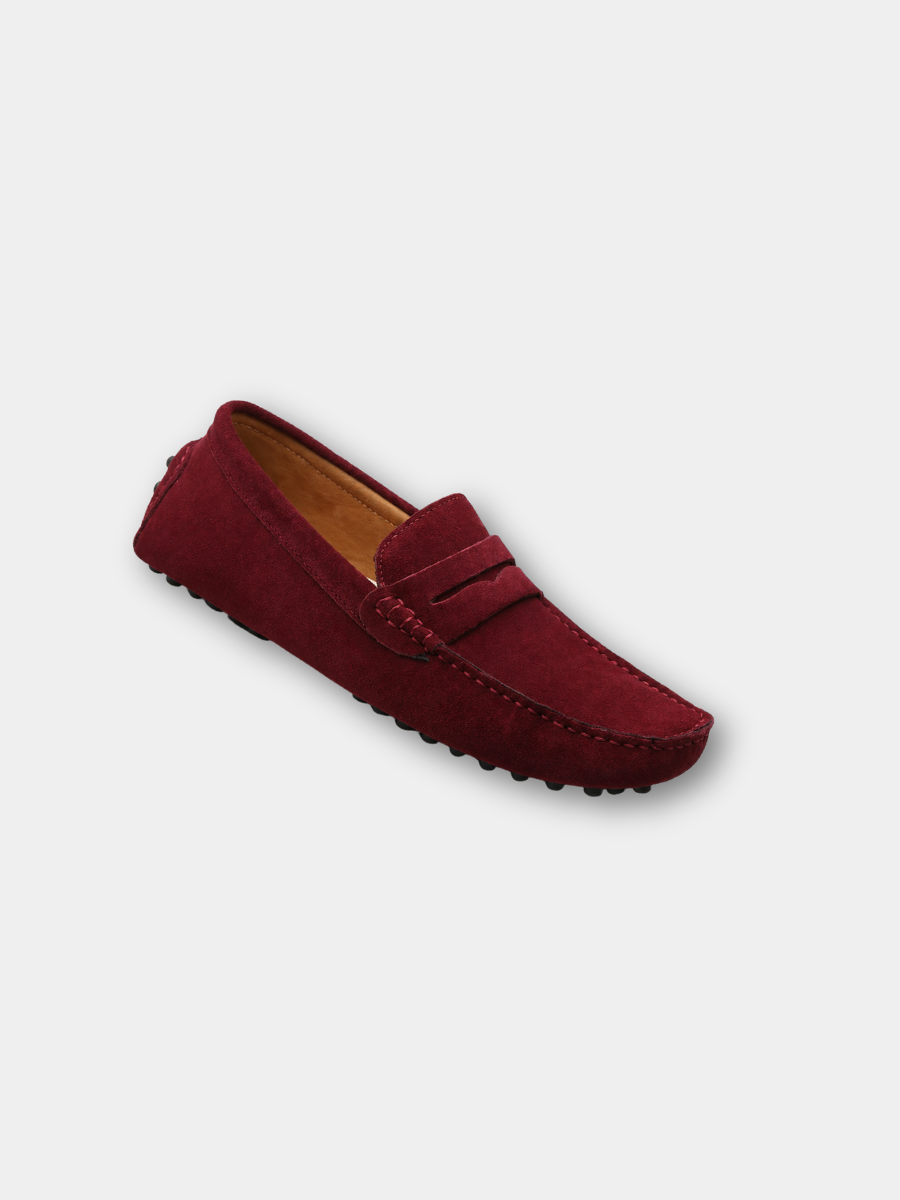 LAURENT MONACO | MOCASSINS PENNY MODERNES EN DAIM POUR HOMMES