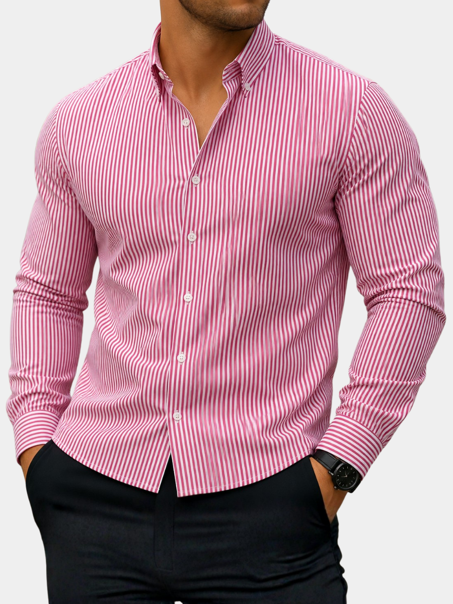 LAURENT MONACO | CHEMISE RAYÉE ÉLÉGANTE POUR HOMMES