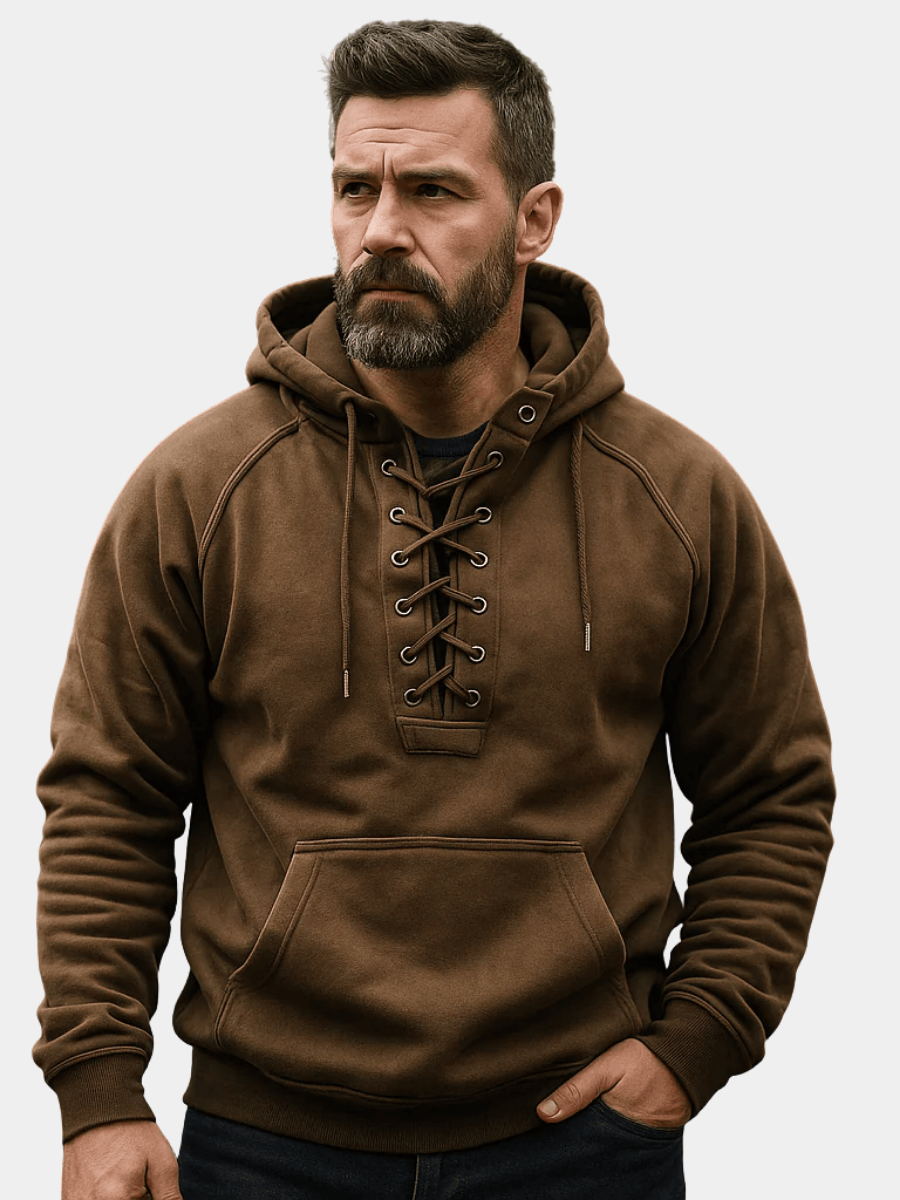 LAURENT MONACO | SWEAT À CAPUCHE VIKING À LACETS POUR HOMME