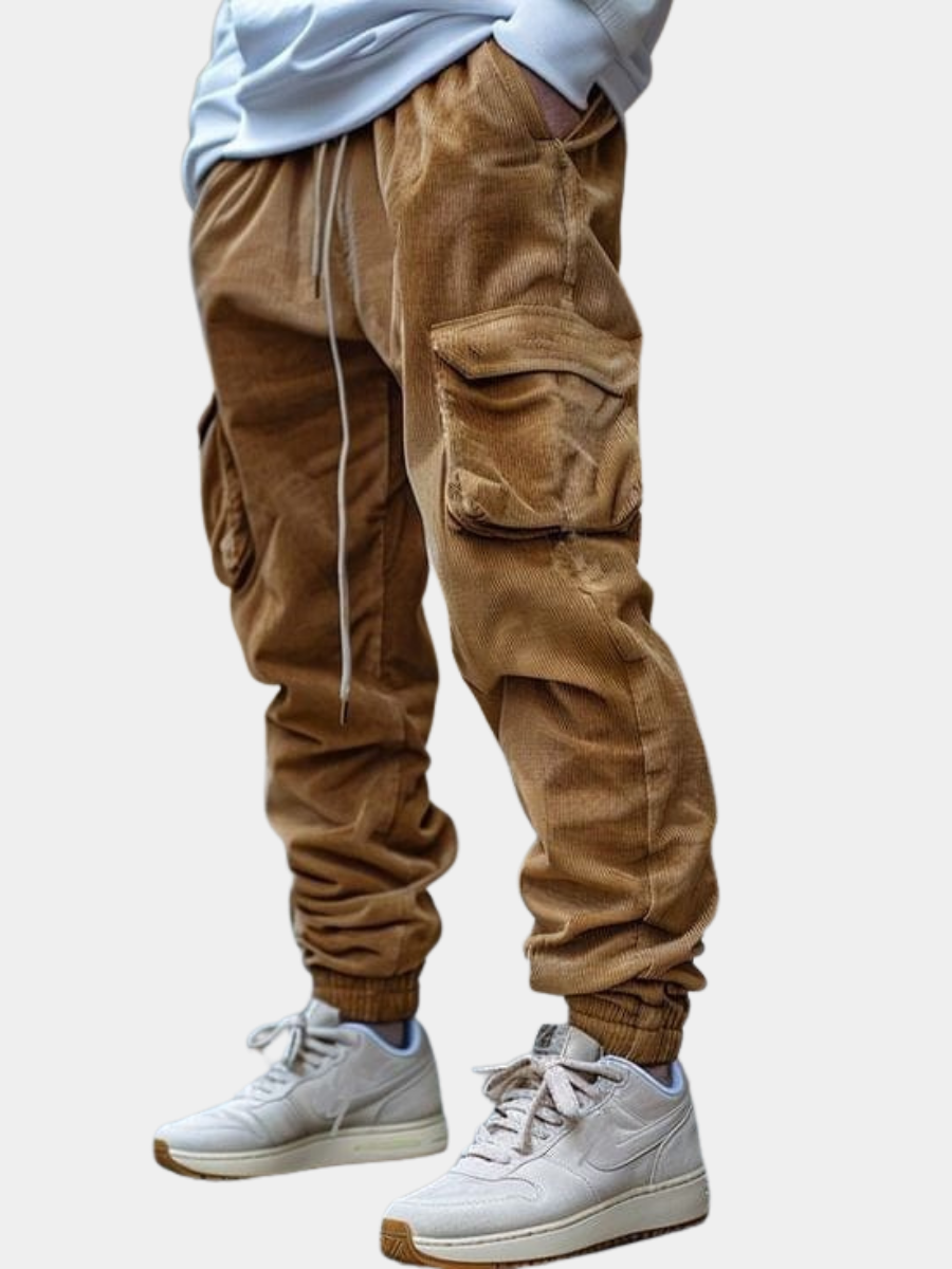 ALEX | PANTALONES DE TERCIOPELO ACANALADO CON CORDÓN PARA HOMBRE