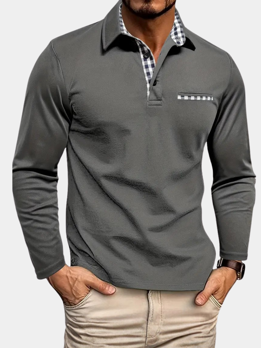 LAURENT MONACO | POLO À MANCHES LONGUES COUPE SLIM POUR HOMMES