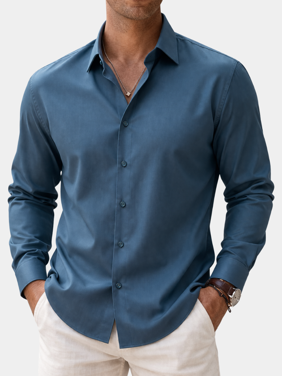 LAURENT MONACO | CHEMISE FORMELLE CLASSIQUE À MANCHES LONGUES POUR HOMMES
