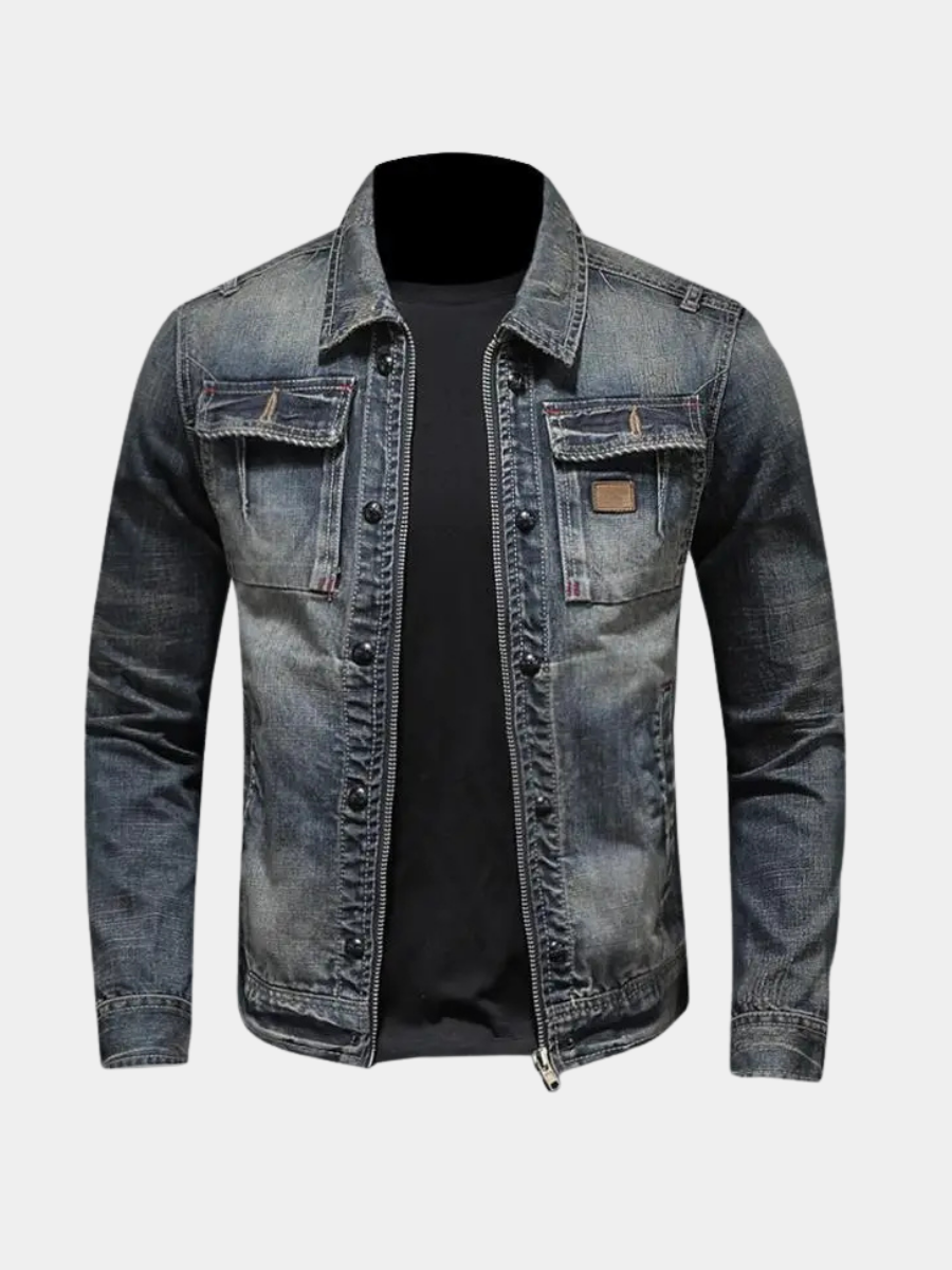 LAURENT MONACO | VESTE EN DENIM ZIPPÉE POUR HOMME