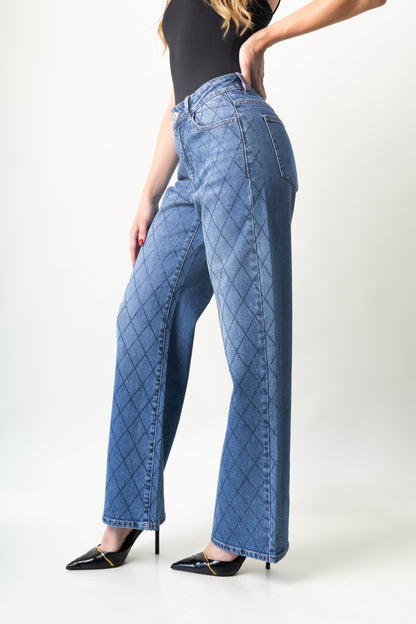 Renata | Barrel jeans con brillos
