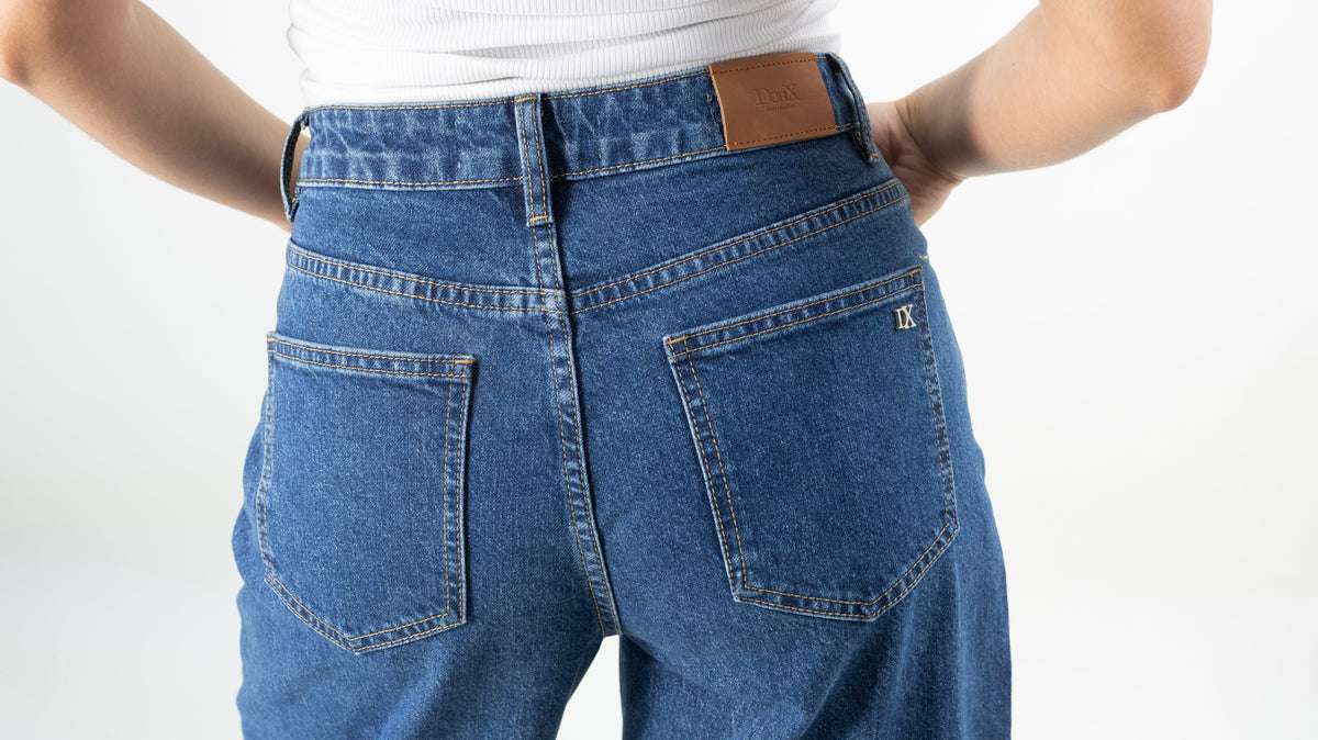 Jimena | Barrel jeans azul medio