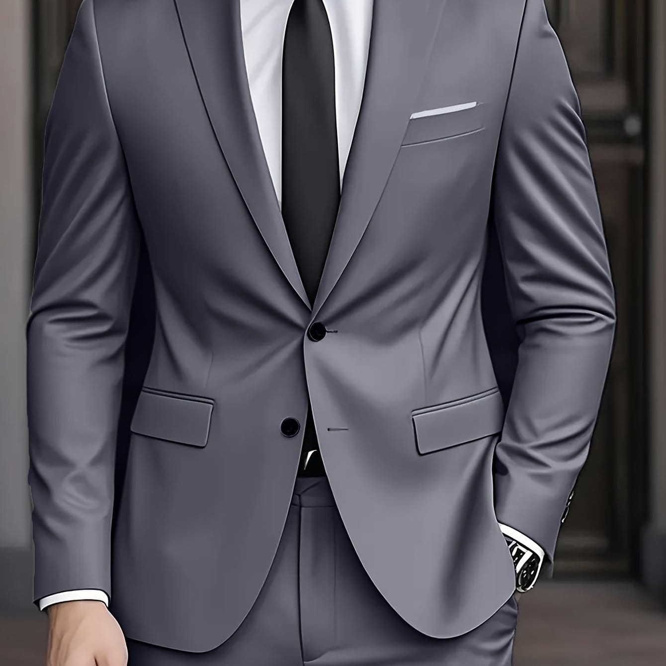 LAURENT MONACO | COSTUME EN LAINE MÉLANGÉE POUR HOMME