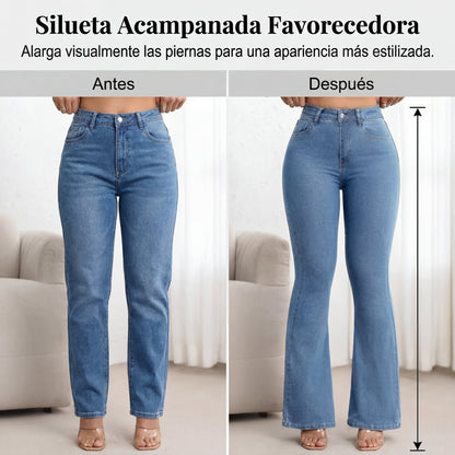 Sofia | Vaqueros elásticos acampanados de cintura alta