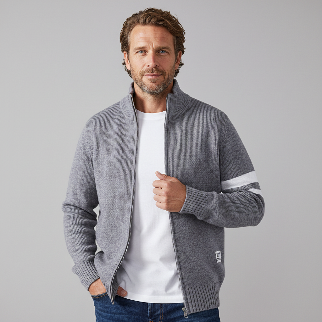 LAURENT MONACO | PULL ZIPPÉ EN TRICOT POUR HOMMES