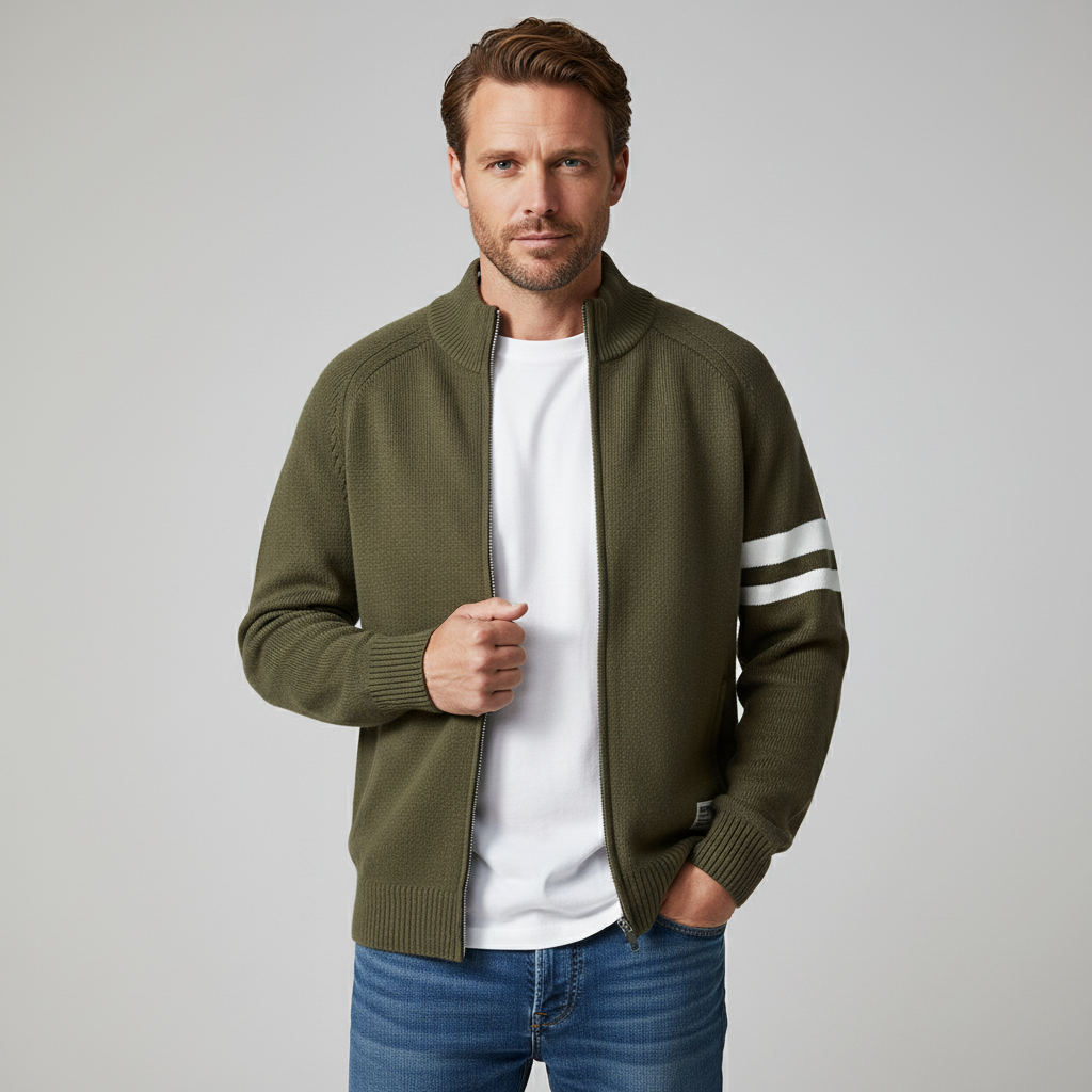 LAURENT MONACO | PULL ZIPPÉ EN TRICOT POUR HOMMES