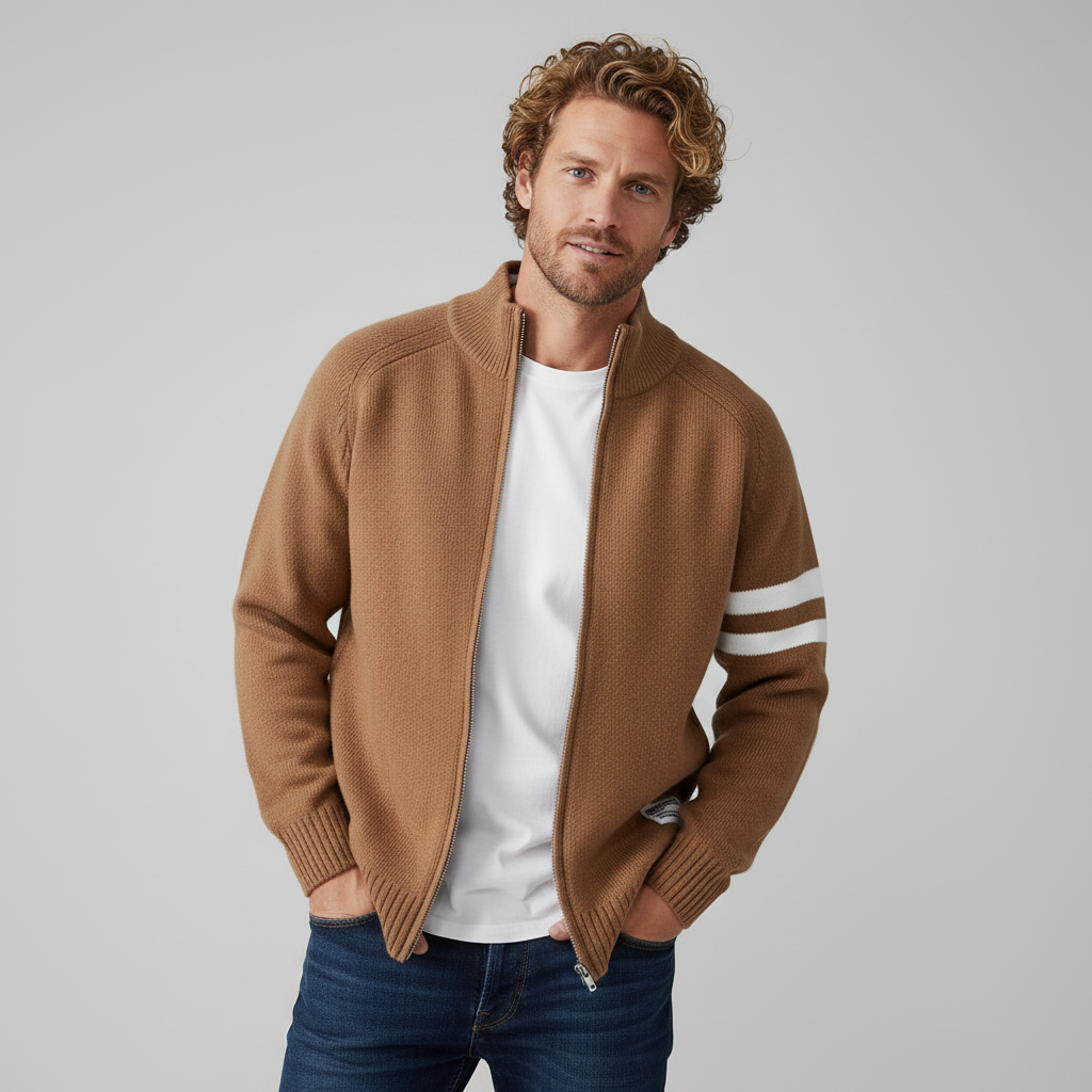 LAURENT MONACO | PULL ZIPPÉ EN TRICOT POUR HOMMES