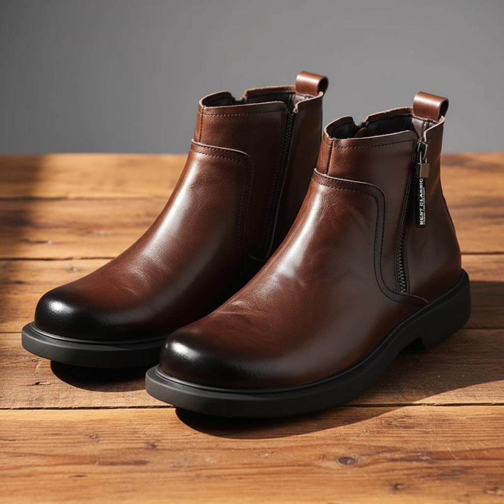 LAURENT MONACO | BOTTES EN CUIR À ZIP POUR HOMME