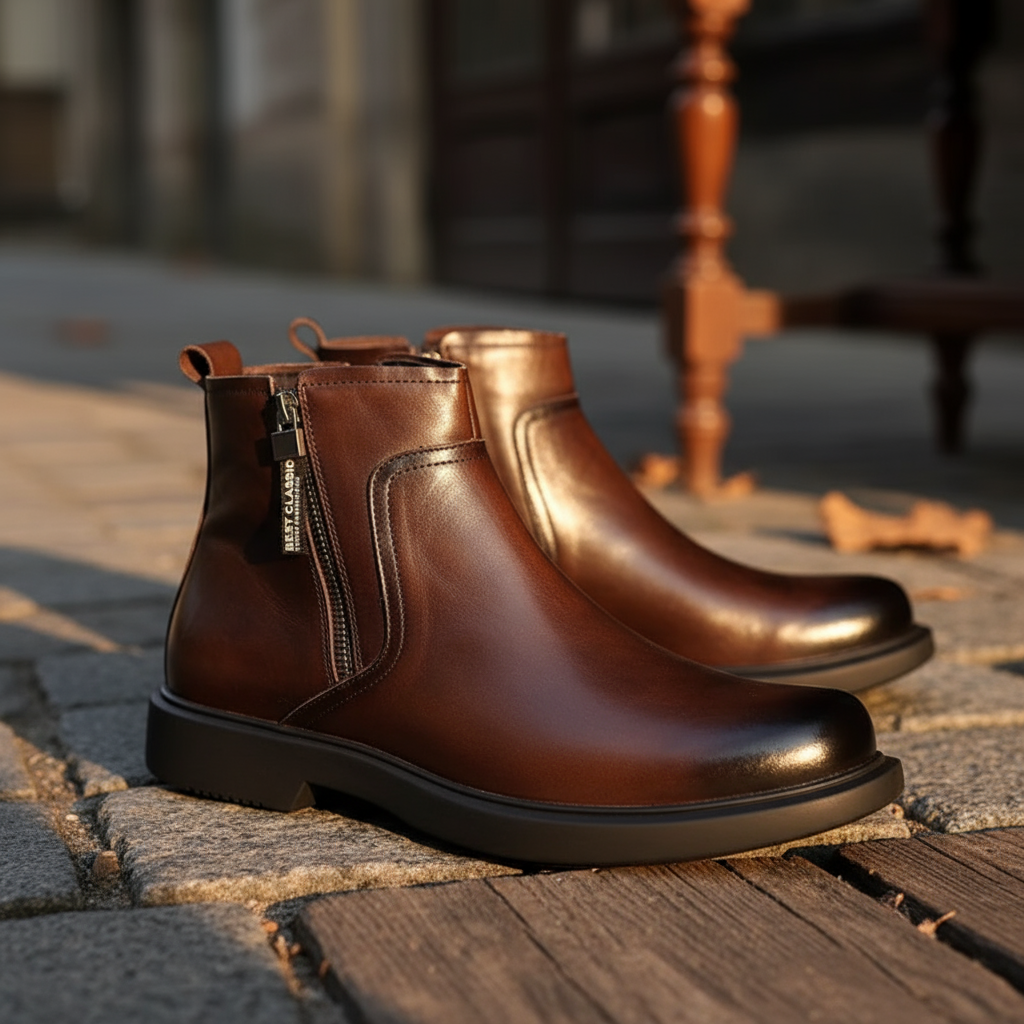 LAURENT MONACO | BOTTES EN CUIR À ZIP POUR HOMME