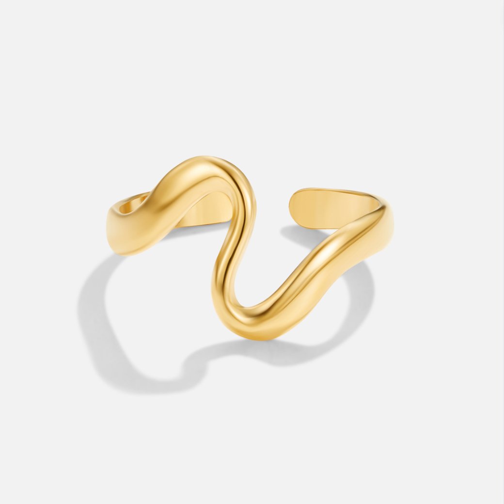 Alana | Anillo onda dorata