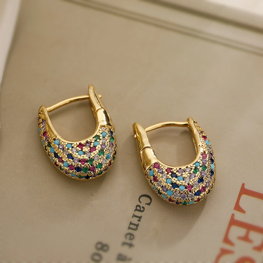 Estela | Elegantes aretes con cristales de colores