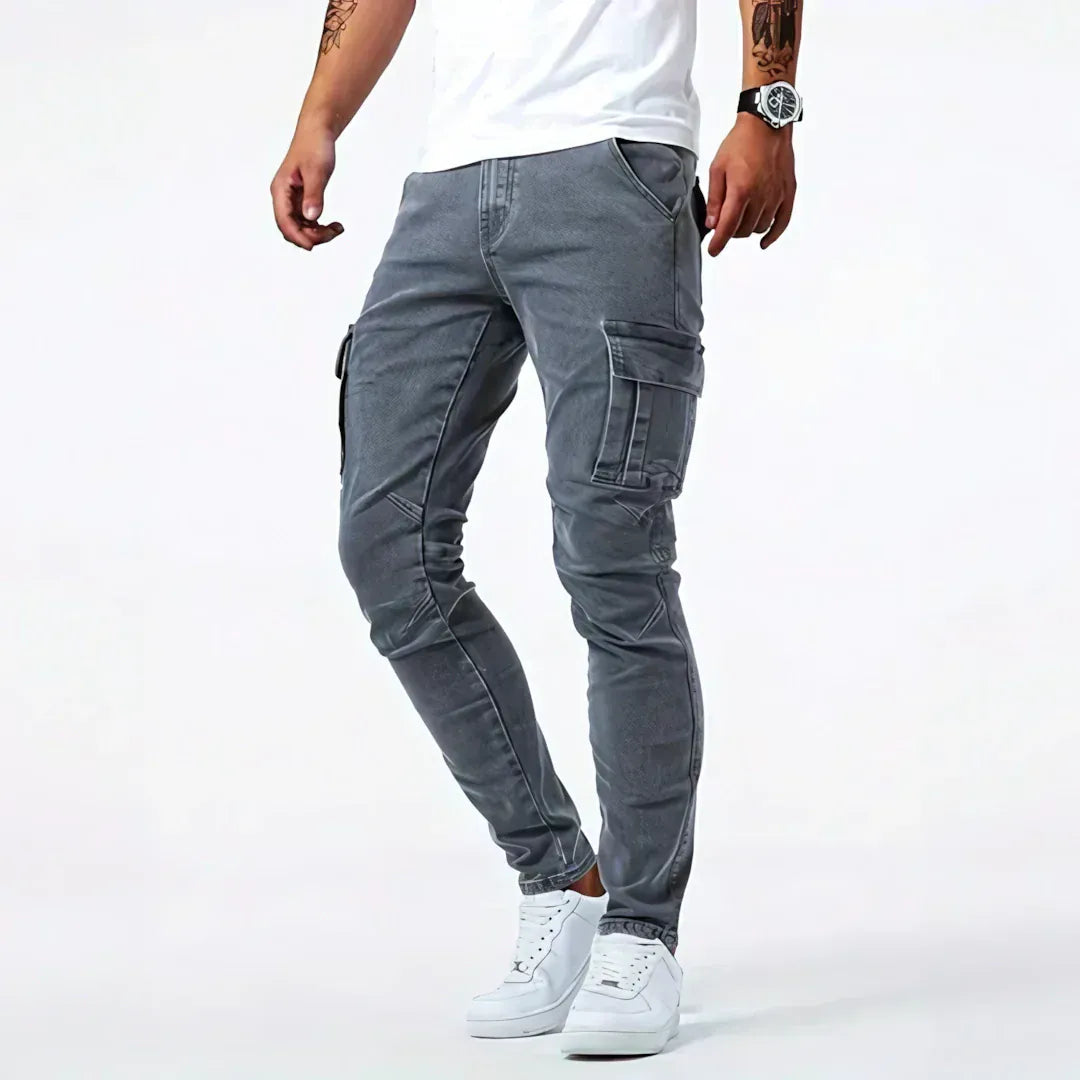 LAURENT MONACO | JEANS CARGO EN DENIM POUR HOMMES