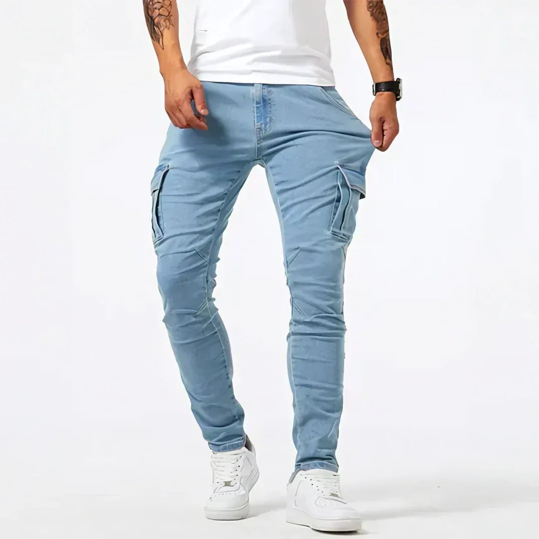 LAURENT MONACO | JEANS CARGO EN DENIM POUR HOMMES