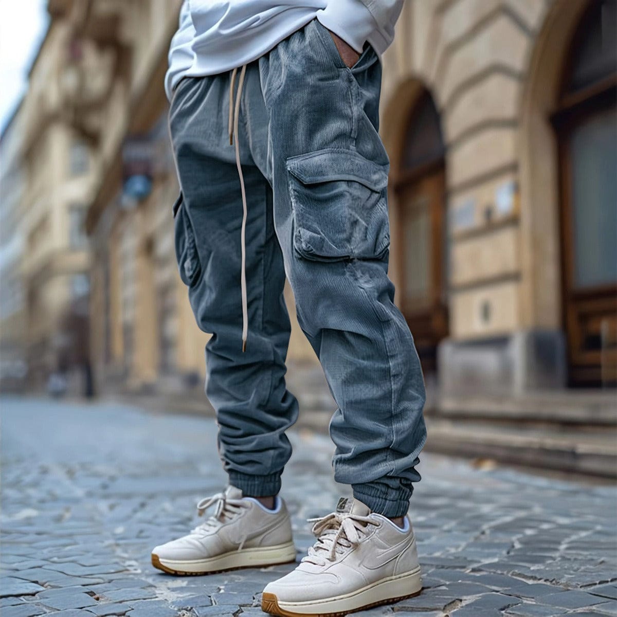 ALEX | PANTALONES DE TERCIOPELO ACANALADO CON CORDÓN PARA HOMBRE