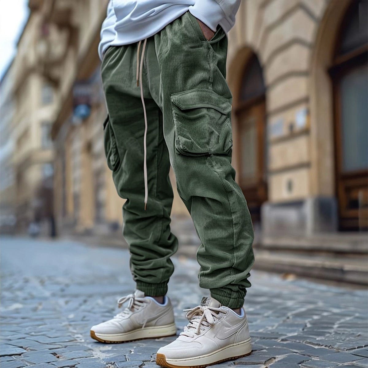 ALEX | PANTALONES DE TERCIOPELO ACANALADO CON CORDÓN PARA HOMBRE