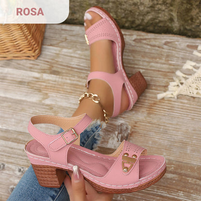 Mia | Sandalias de tacón ancho