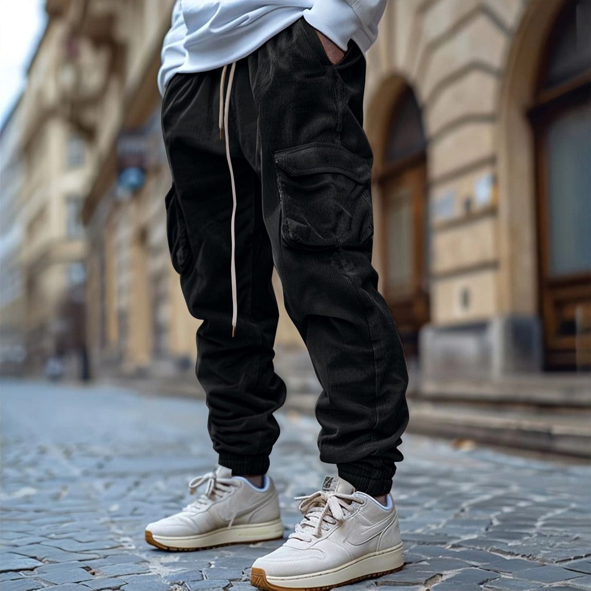 ALEX | PANTALONES DE TERCIOPELO ACANALADO CON CORDÓN PARA HOMBRE