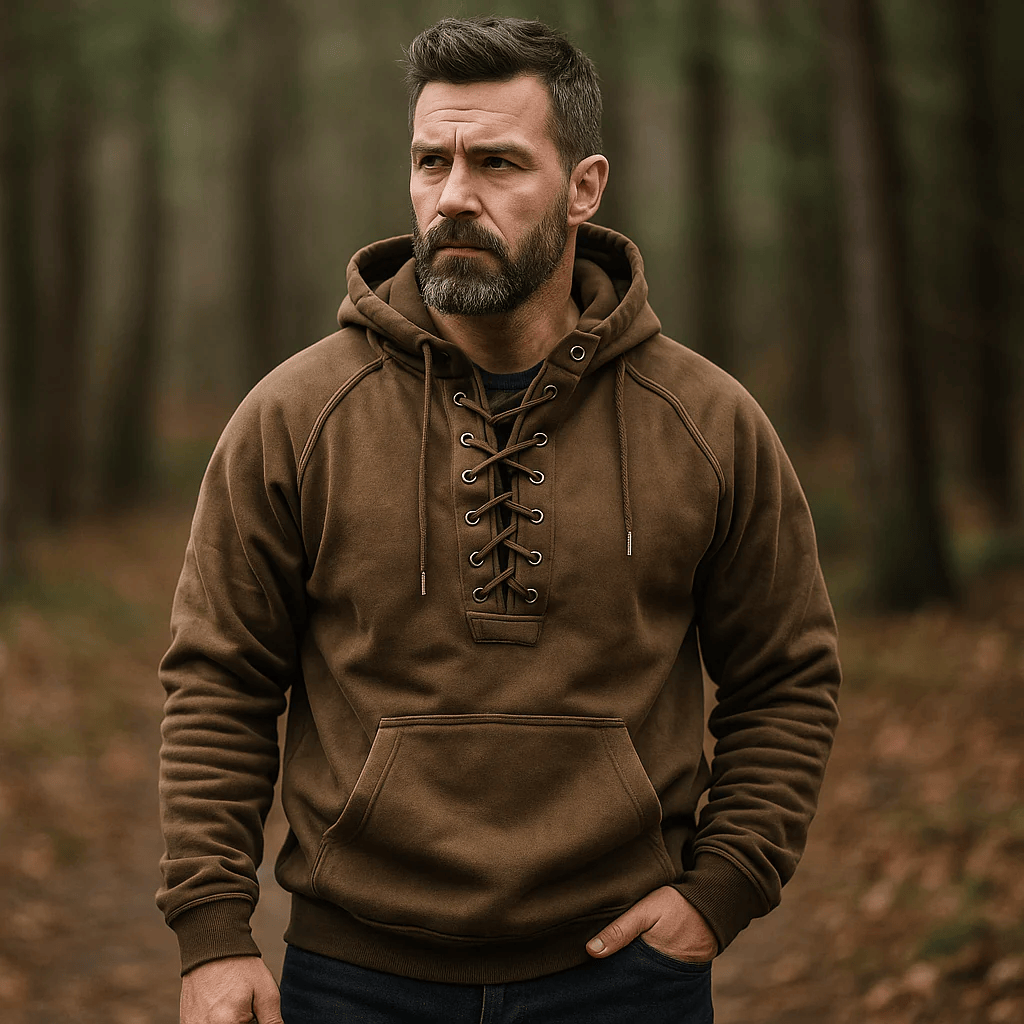 LAURENT MONACO | SWEAT À CAPUCHE VIKING À LACETS POUR HOMME