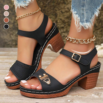 Mia | Sandalias de tacón ancho