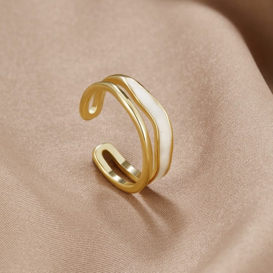 DELACROIX | BAGUE DORÉE SAHARA À COUCHES