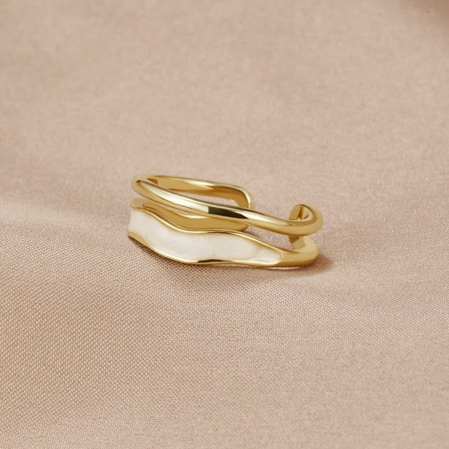 DELACROIX | BAGUE DORÉE SAHARA À COUCHES