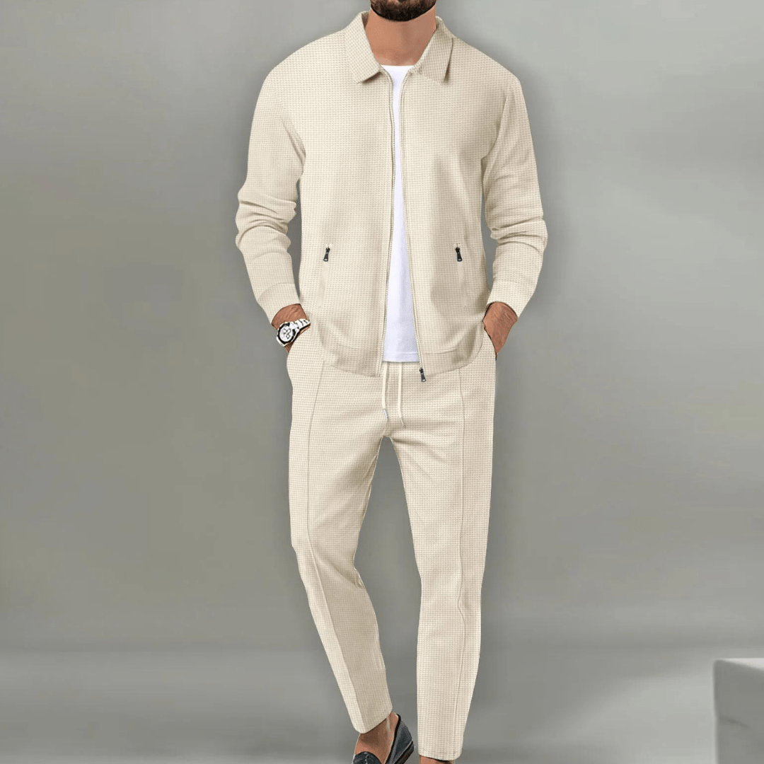 LAURENT MONACO | ENSEMBLE TRICOT GAUFRÉ CLASSIQUE POUR HOMME