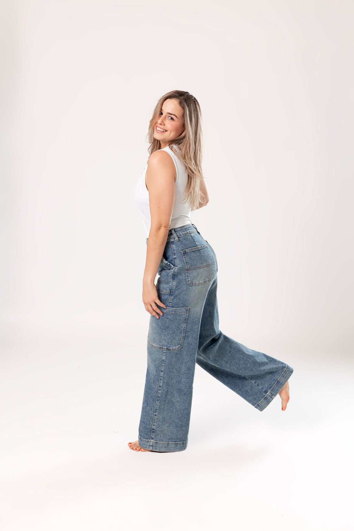 Tania | Pantalón cargo azul