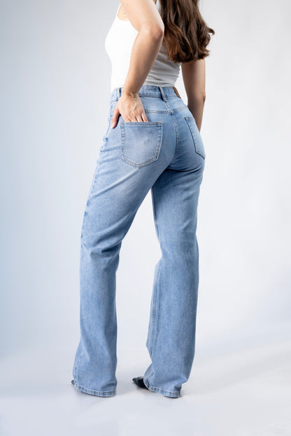 Karla | Pantalón recto azul