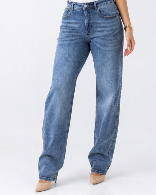 Clara | Pantalón recto azul